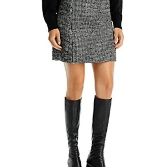 Lafayette 148 New York Women's Houndstooth Wool Tweed Mini Skirt size 8 NWT - Picture 3 of 12